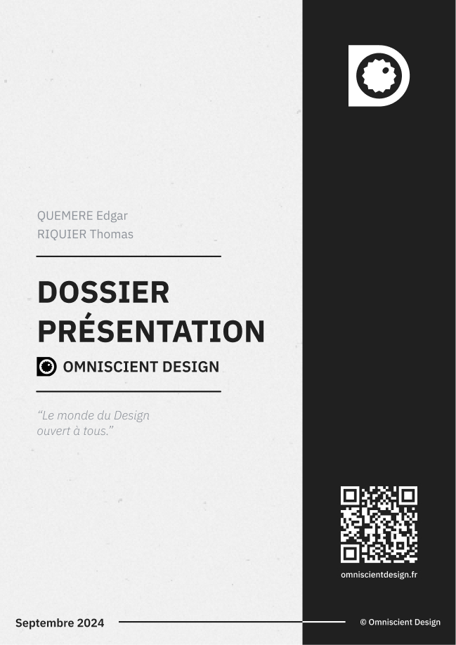 Page de couverture du dossier de présentation