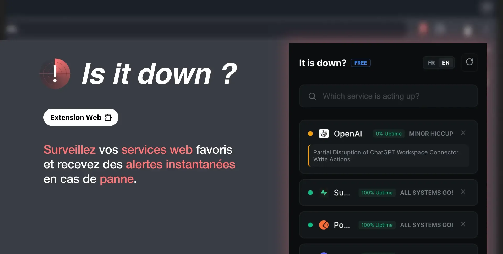 Is It Down ? Suivie de statut & Alertes